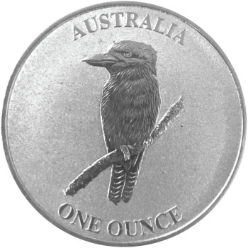 1 oz Fine Silver Kookaburra Minted Bullion Round – Frosted