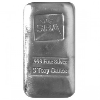 5 oz Fine Silver Bullion Cast Bar