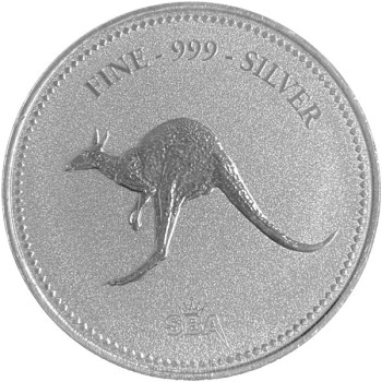 1 oz Fine Silver Kangaroo Minted Bullion Round – Frosted