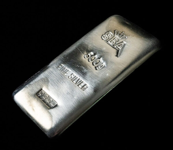 0.5kg Fine Silver Bullion Cast Bar