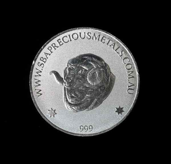 1oz Fine Silver Rams Head Round